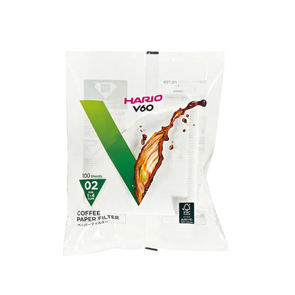 A pack of 100 White Hario v60 Coffee Filters 
