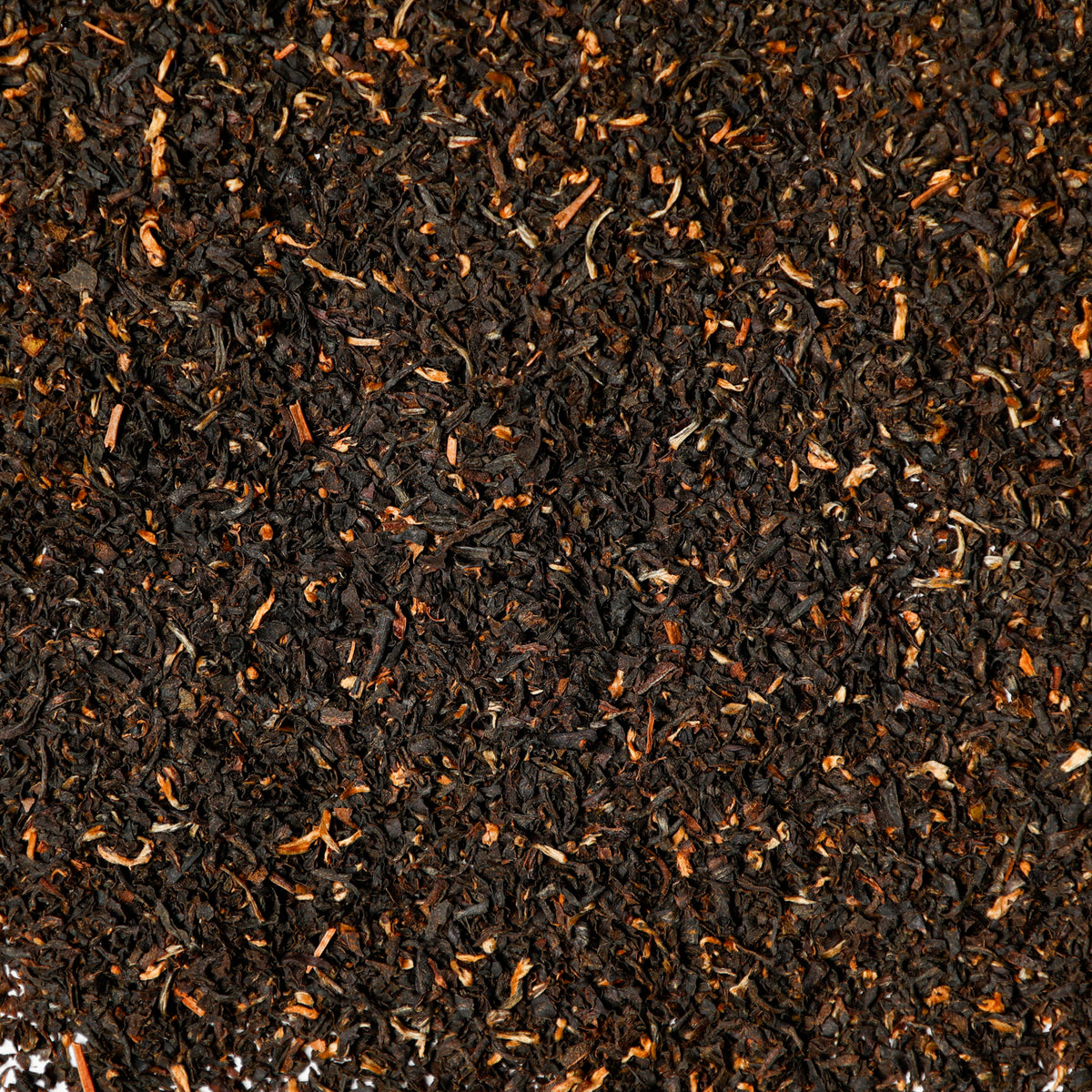 Loose leaf Waterloo Breakfast Tea, showcasing premium broken Assam tea leaves with golden tips, ready for brewing