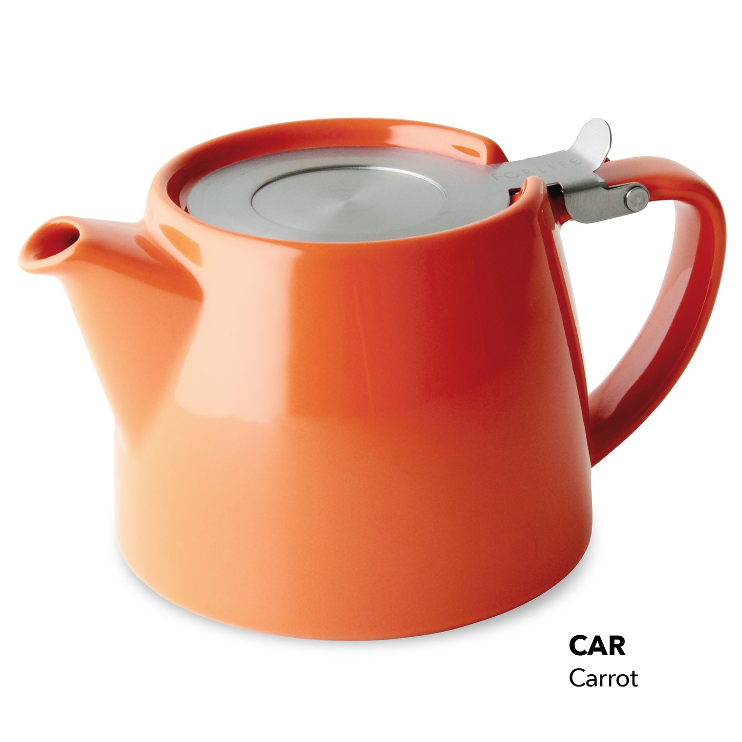 530ml carrot orange ForLife Stump Teapot with stainless steel infuser