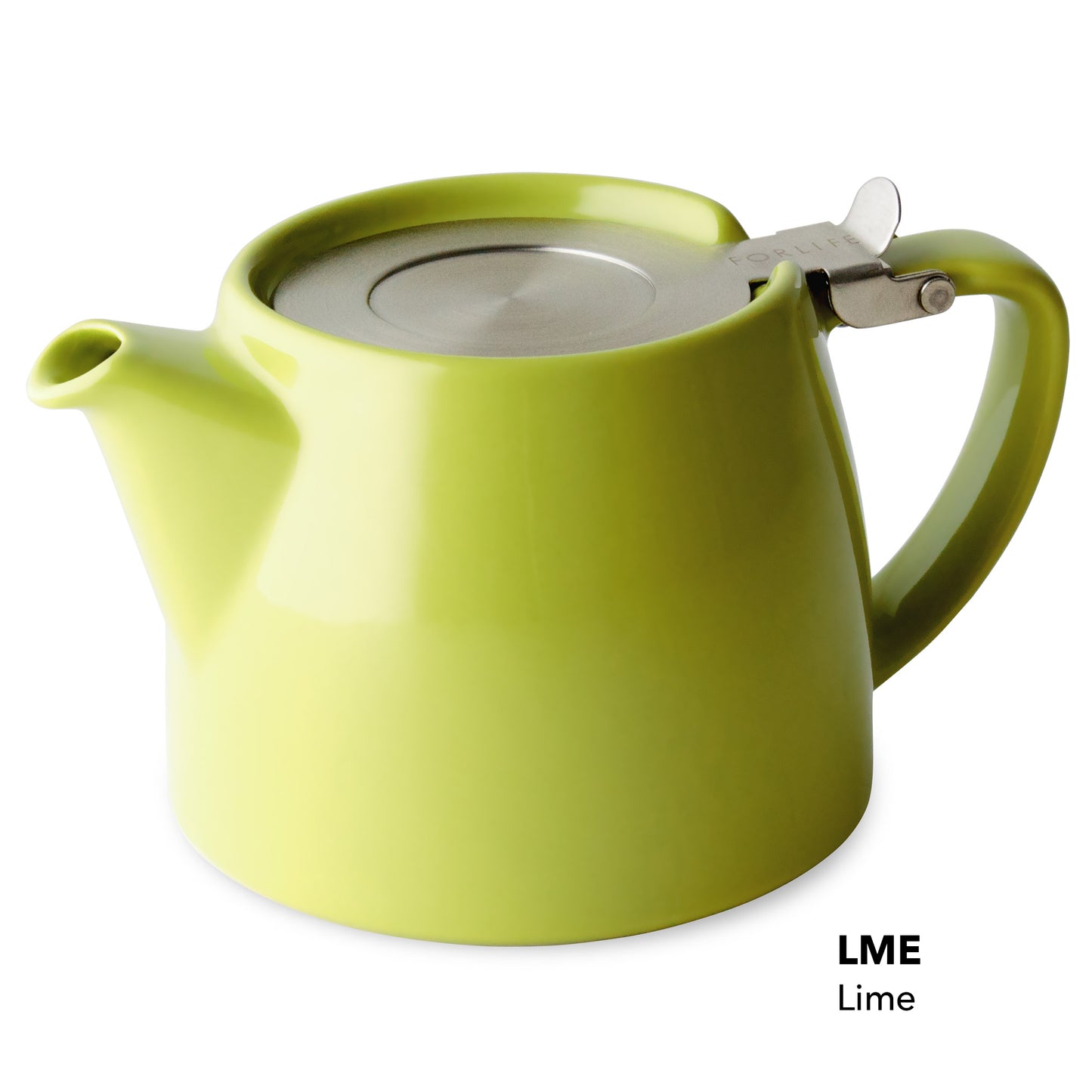 ForLife Stump Teapot in lime green – 530ml ceramic teapot with infuser
