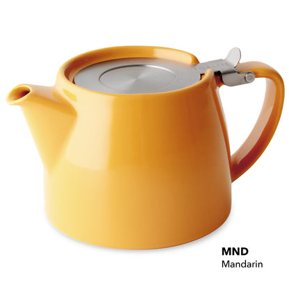 Mandarin yellow ForLife Stump Teapot – ceramic, 530ml, with infuser and lid