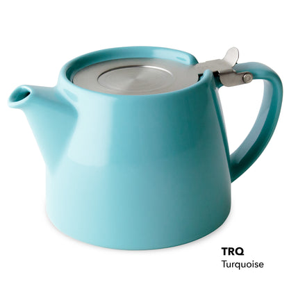 Turquoise blue ForLife ceramic teapot – 530ml Stump model with infuser for loose leaf tea